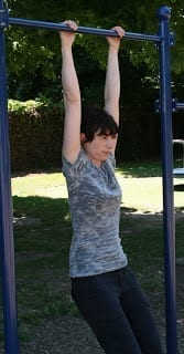 hip flexed on Monkey bars