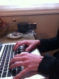 typing on a keyboard