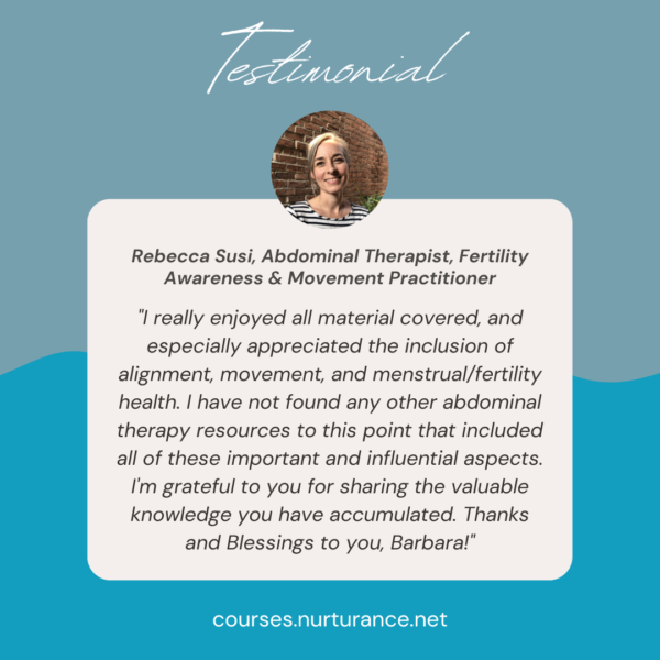Testimonial for the abdominal massage and therapies course